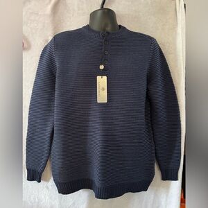 RAINFOREST Men’s Dark Blue Indigo Crewneck Sweater NWT LARGE
